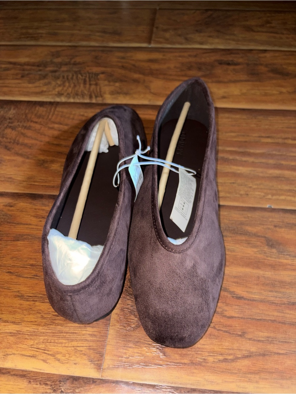 Women's Dark Brown Suede Ballet Flats - Classic Comfort